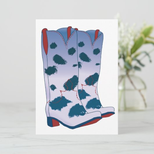 Boot Scoot Greeting Card (Blue) カード (スタンド正面)