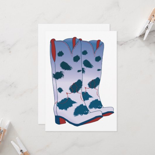 Boot Scoot Greeting Card (Blue) カード (正面/裏面インサイチュ)