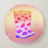 Boot Scoot Throw Pillow (Pink) ラウンドクッション (正面)