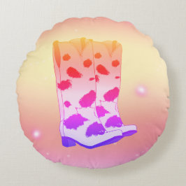 Boot Scoot Throw Pillow (Pink) ラウンドクッション