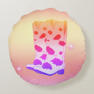 Boot Scoot Throw Pillow (Pink) ラウンドクッション
