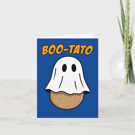 Bootato Halloween Potato Ghost Pun シーズンカード (正面)