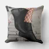 Booted & Bold Throw Pillow クッション (正面)