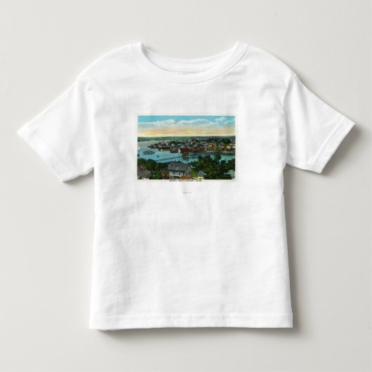 Boothbay港の空中写真 トドラーTシャツ (正面)