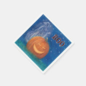 Bootifulハロウィンの大きいカボチャ及び幽霊 スタンダードカクテルナプキン (角)