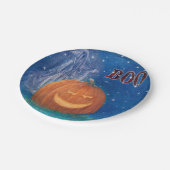 Bootifulハロウィンの大きいカボチャ及び幽霊 ペーパープレート (アングル)