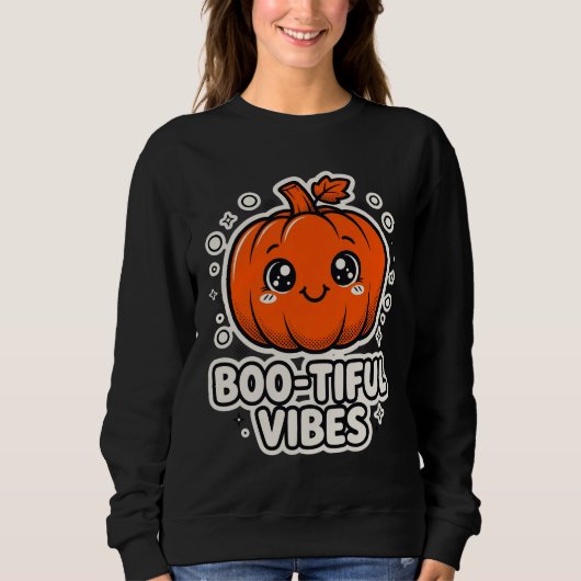Bootiful Vibes Pun Halloween Tee スウェットシャツ (正面)
