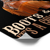 Boots &amp; Bling It's Cowgirl African Women Black ポスター (角)