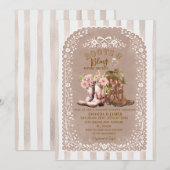 Boots and Bling Cowboy Cowgirl Couples Shower  招待状 (正面/裏面)