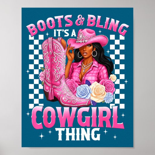 Boots And Bling It's Cowgirl Thing Black History G ポスター (正面)