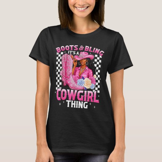 Boots And Bling It's Cowgirl Thing Black History G Tシャツ (正面)