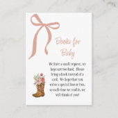 Boots and Bows Baby Girl Shower Books for Baby エンクロージャーカード (正面)