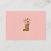 Boots and Bows Baby Girl Shower Diaper Raffle エンクロージャーカード (裏面)