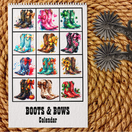Boots and Bows Coquette Cowgirl  Calendar カレンダー