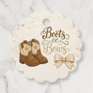 Boots and Bows Favor or Gift Tag フェイバータグ