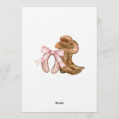 Boots and Bows Gender Reveal 招待状 (裏面)