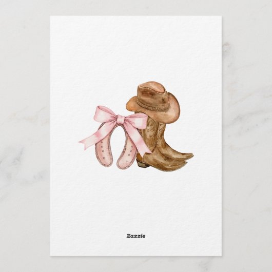 Boots and Bows Gender Reveal 招待状 (裏面)