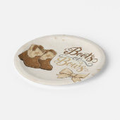 Boots and Bows Gender Reveal Paper Plate ペーパープレート (アングル)