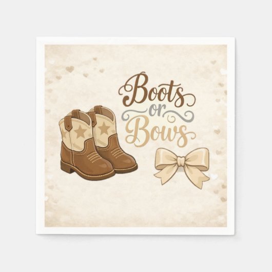 Boots and Bows Napkin スタンダードカクテルナプキン (正面)
