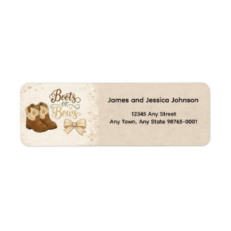Boots and Bows Return Address Label ラベル