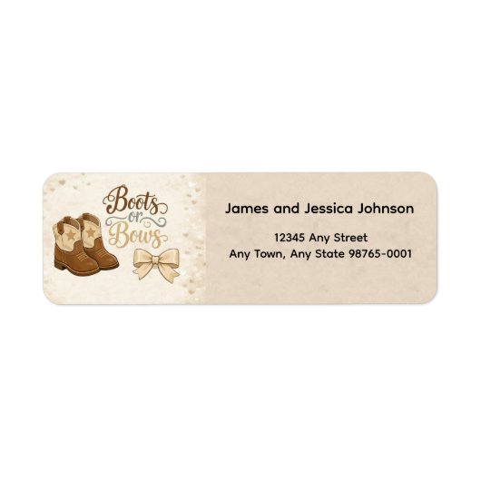 Boots and Bows Return Address Label ラベル (正面)