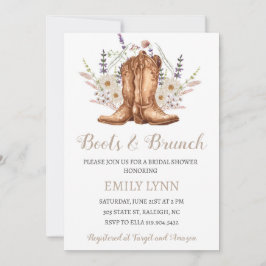 Boots and Brunch Western Bridal Shower Invitation 招待状