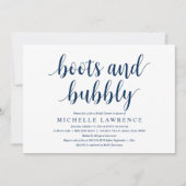 Boots and Bubbly、ブライダルシャワーお祝いInvita 招待状 (正面)