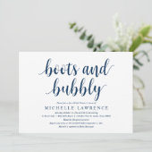 Boots and Bubbly、ブライダルシャワーお祝いInvita 招待状 (スタンド正面)