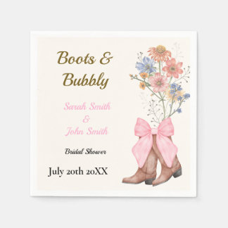 Boots and Bubbly Bridal Shower スタンダードカクテルナプキン