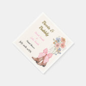 Boots and Bubbly Bridal Shower スタンダードカクテルナプキン (角)