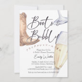 Boots and Bubbly Bridal Shower Champagne Glass 招待状 (正面)