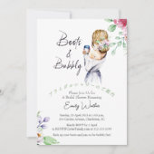 Boots and Bubbly Bridal Shower Floral Girl Elegant 招待状 (正面)