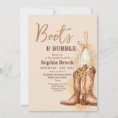  Boots and Bubbly Bridal Shower Invitation 招待状 (正面)