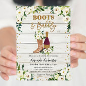 Boots and Bubbly Bridal Shower Invitation 招待状