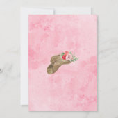 Boots and Bubbly Bridal Shower Pink Floral Rustic 招待状 (裏面)