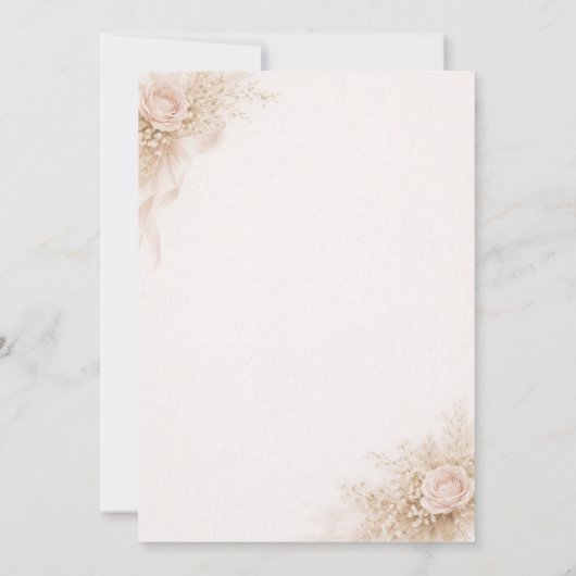 Boots and Bubbly Floral Bow Bridal Shower 招待状 (裏面)