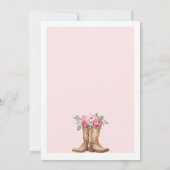 Boots and Bubbly Rustic Pink Cowgirl Bridal Shower 招待状 (裏面)