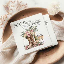Boots and Bubbly Rustic Western Bridal Shower スタンダードカクテルナプキン