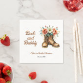 Boots and Bubbly Rustic Western Bridal Shower  スタンダードカクテルナプキン (インサイチュ)