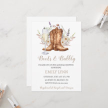 Boots and Bubbly Western Bridal Shower Invitation