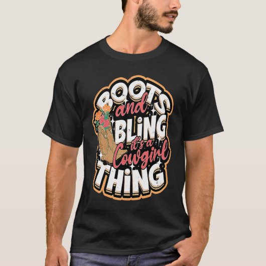 Boots & Bling It's a cowgirl thing  Cowgirls Horse Tシャツ (正面)