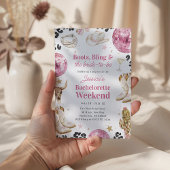 Boots & Bling Pink Bachelorette Weekend Itinerary 招待状