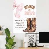 Boots & Bows Baby Shower Welcome Poster ポスター (ホームオフィス)