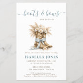 Boots Bows Bottles Blue Western Budget Baby Shower チラシ (正面)