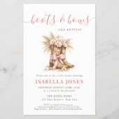 Boots Bows & Bottles Pink Budget Girl Baby Shower チラシ (正面)