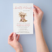 Boots Bows & Bottles Pink Budget Girl Baby Shower チラシ (ハンドル)