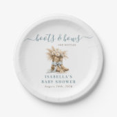  Boots Bows & Bottles Western Chic Boy Baby Shower ペーパープレート (正面)