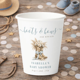  Boots Bows & Bottles Western Chic Boy Baby Shower 紙コップ