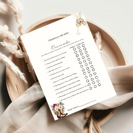 Boots & Bubb Over or under bridal shower game Card 案内状
