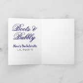 Boots & Bubble bachelorette party name purpleplace カード (内部)